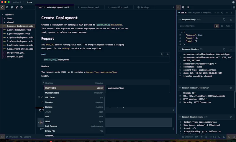 Voiden : API Work - But Done Better screenshot 3