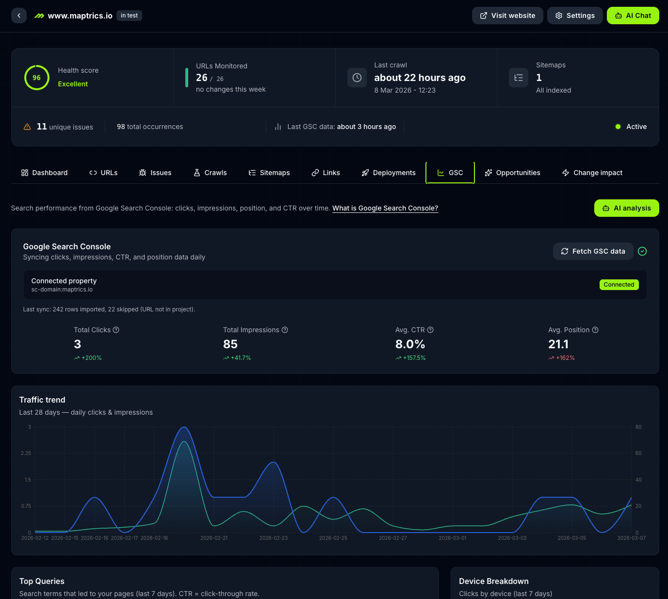 maptrics - Screenshot 5 showing product features and functionality