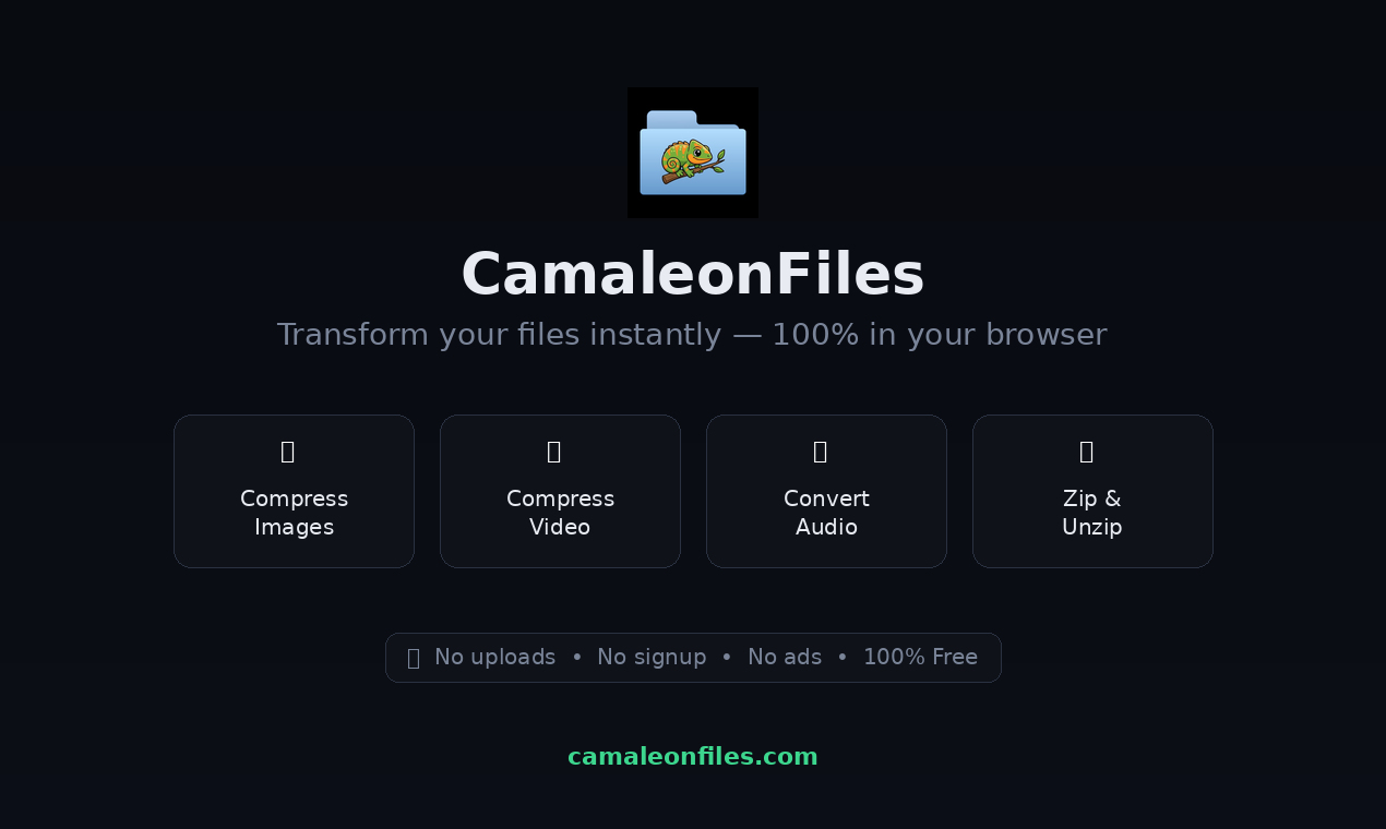 CamaleonFiles — Free File Tools Online - Main product screenshot demonstrating key features and user interface