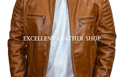 Mens Motorcycle Tan Leather Jacket media 1