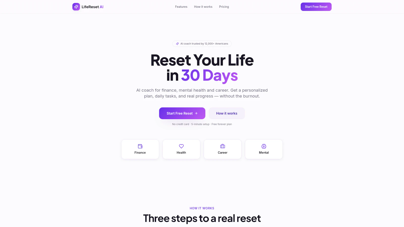 LifeReset AI screenshot 1