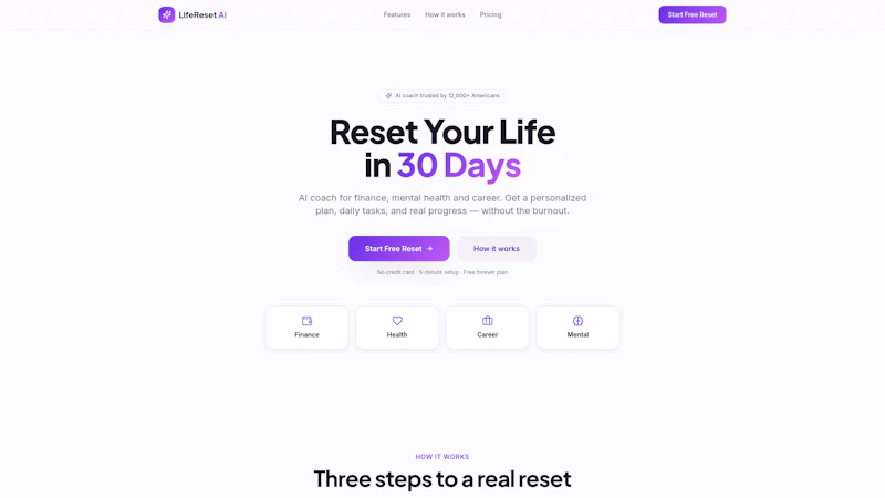 LifeReset AI screenshot 1