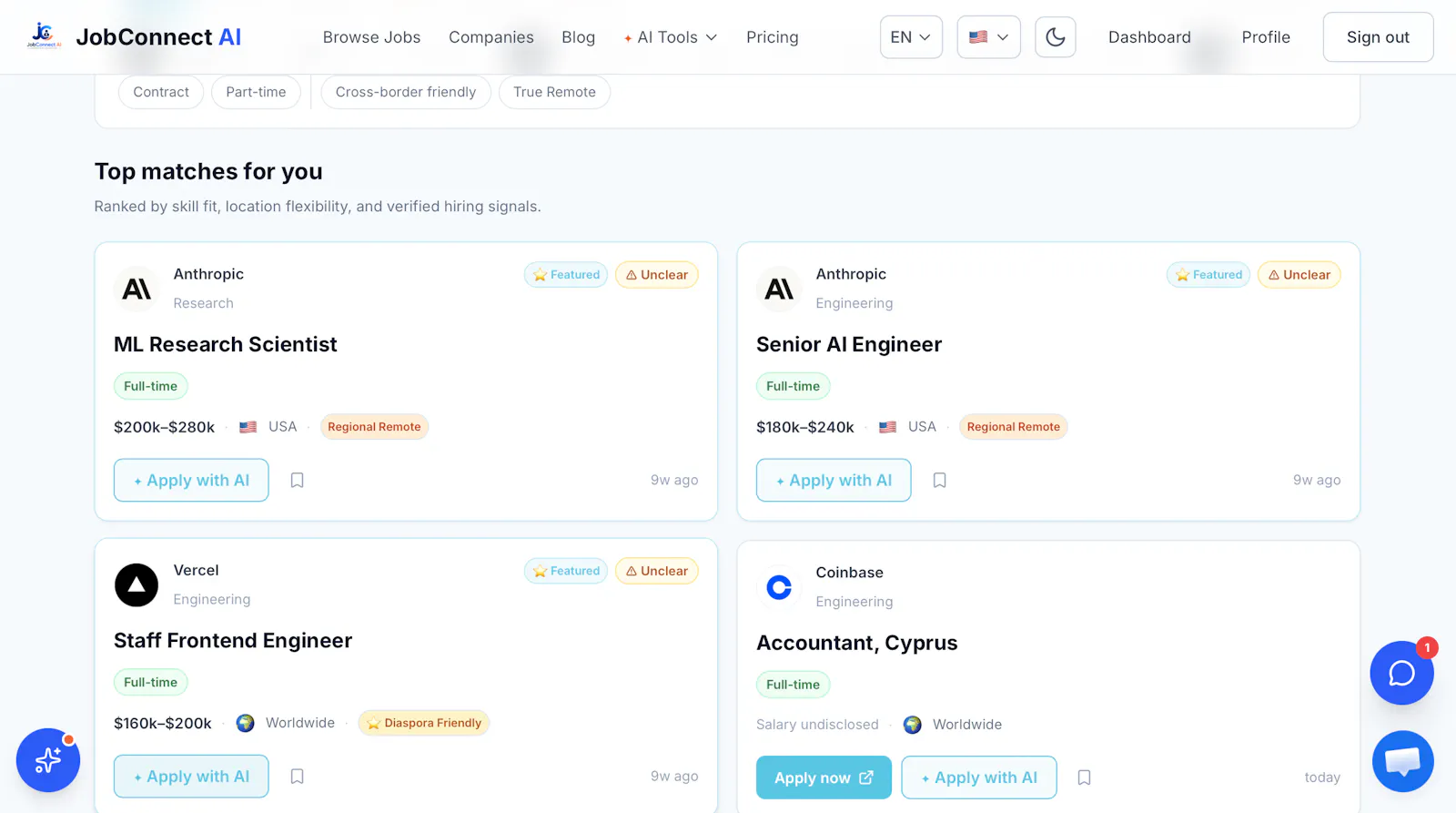 JobConnect AI screenshot 2