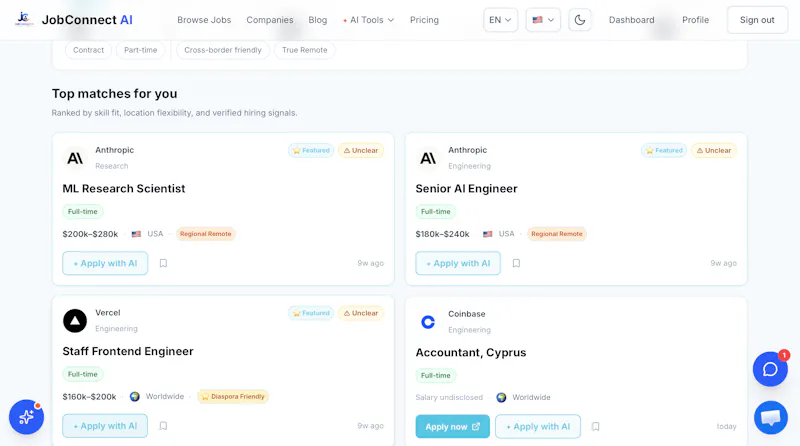 JobConnect AI screenshot 2