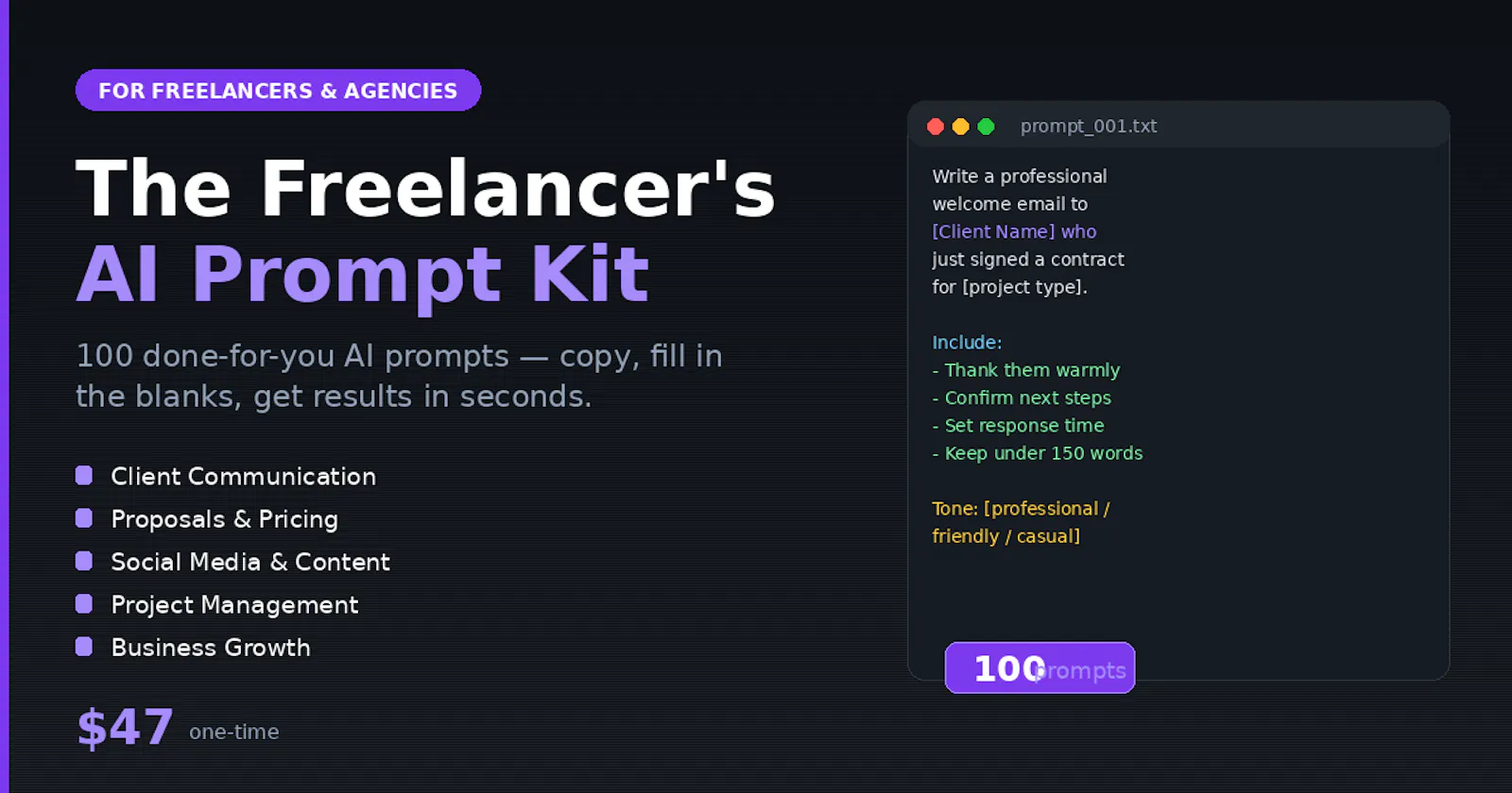The Freelancer's AI Prompt Kit screenshot 1