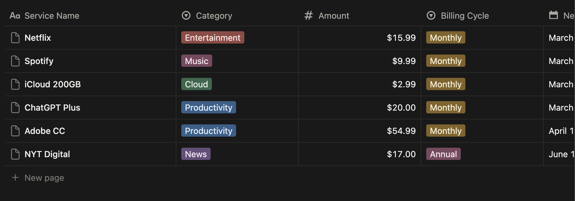 Subscription Tracker gallery image