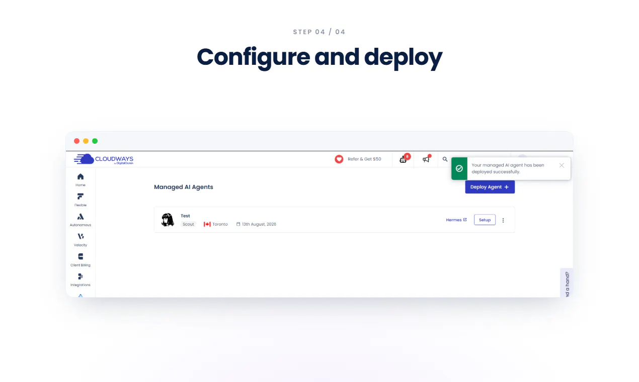 Cloudways Managed AI Agents gallery image