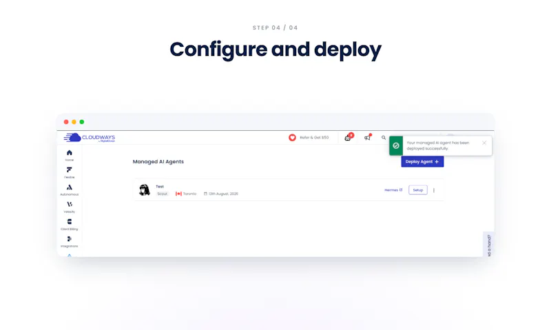 Cloudways Managed AI Agents screenshot 6
