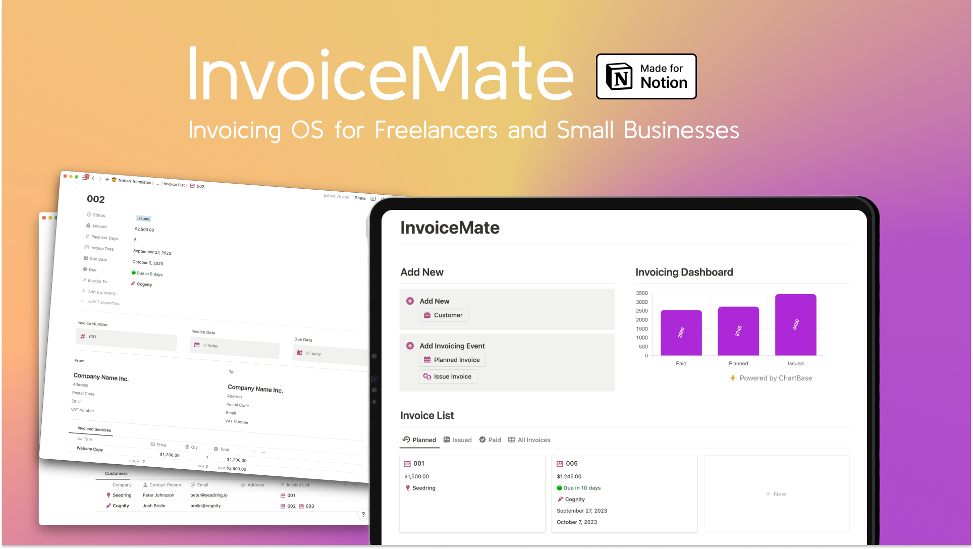 وسائط easyInvoicer للمفهوم - نظام الفواتير الفاتورة لنظام التشغيل المستقلين والشركات الصغيرة 1