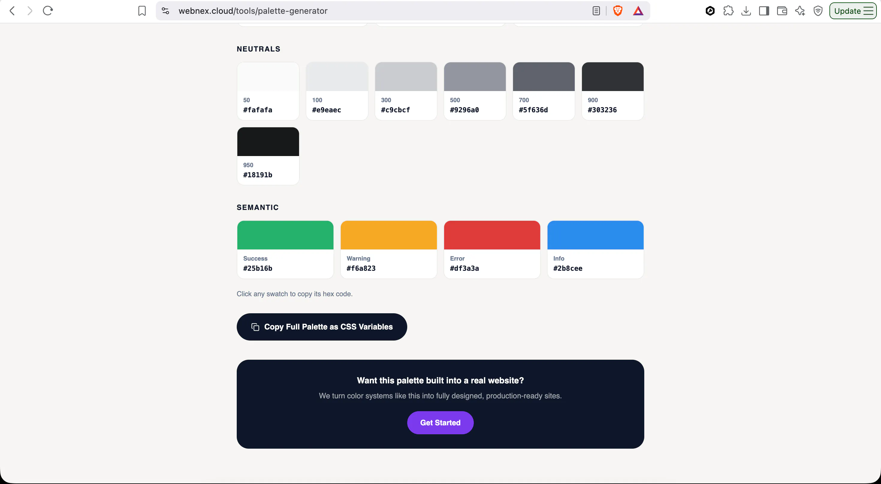 Webnex Color Palette Generator gallery image