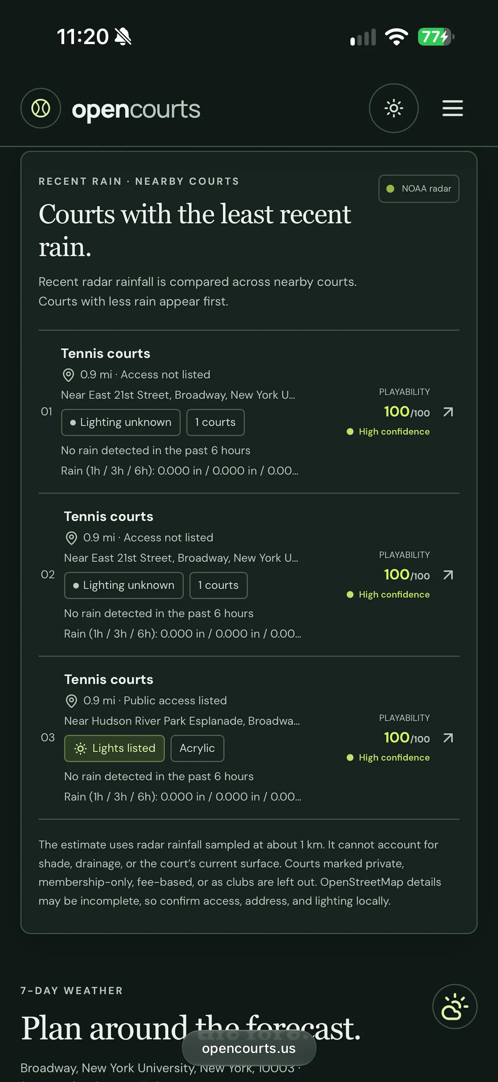 OpenCourts screenshot 1