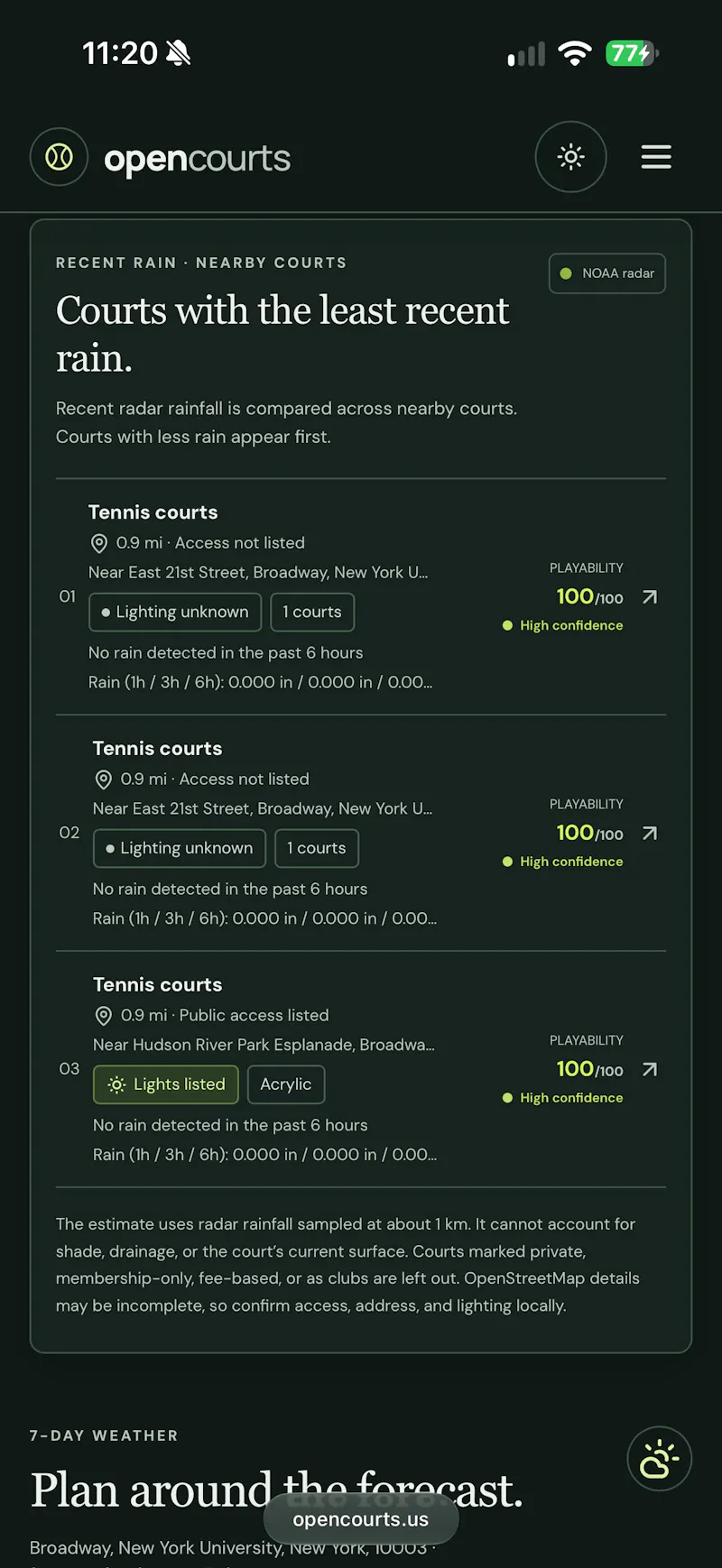 OpenCourts screenshot 1