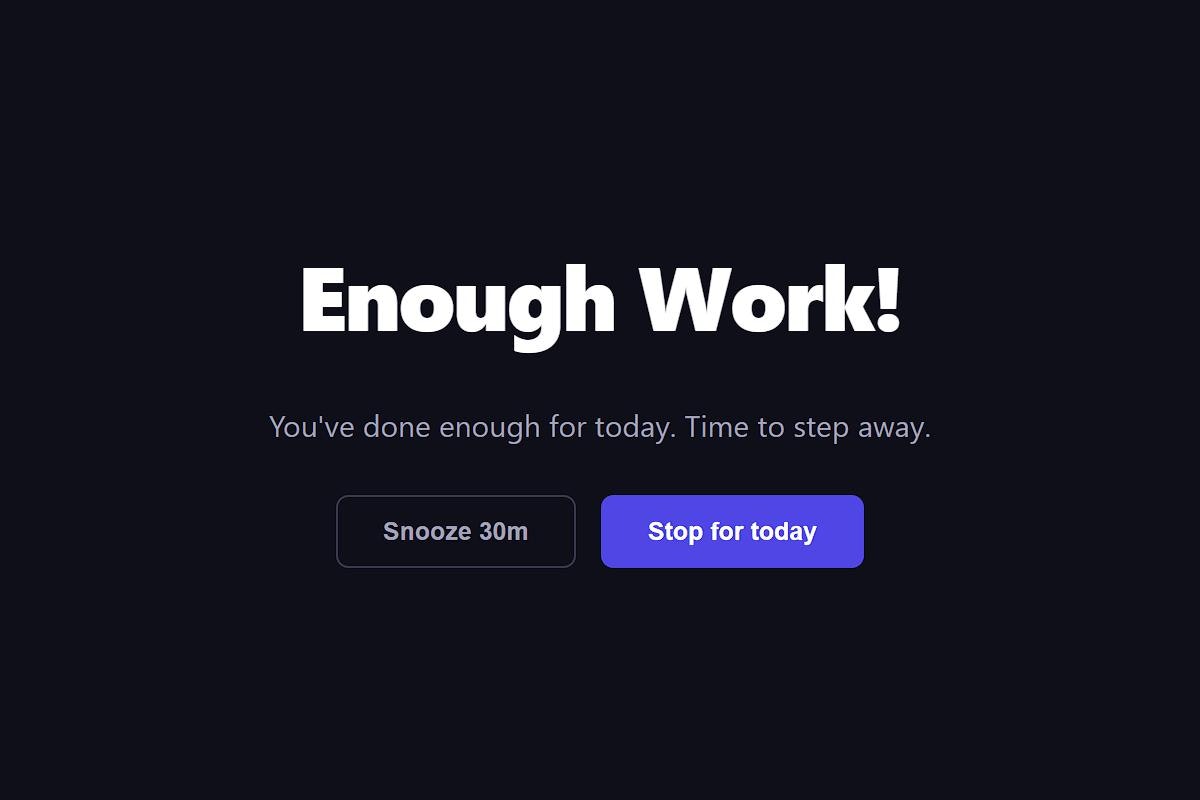 EnoughWork — Know when to stop gallery image