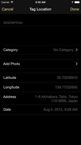 Owlocator - Tag your GPS locations with a Photo gallery image