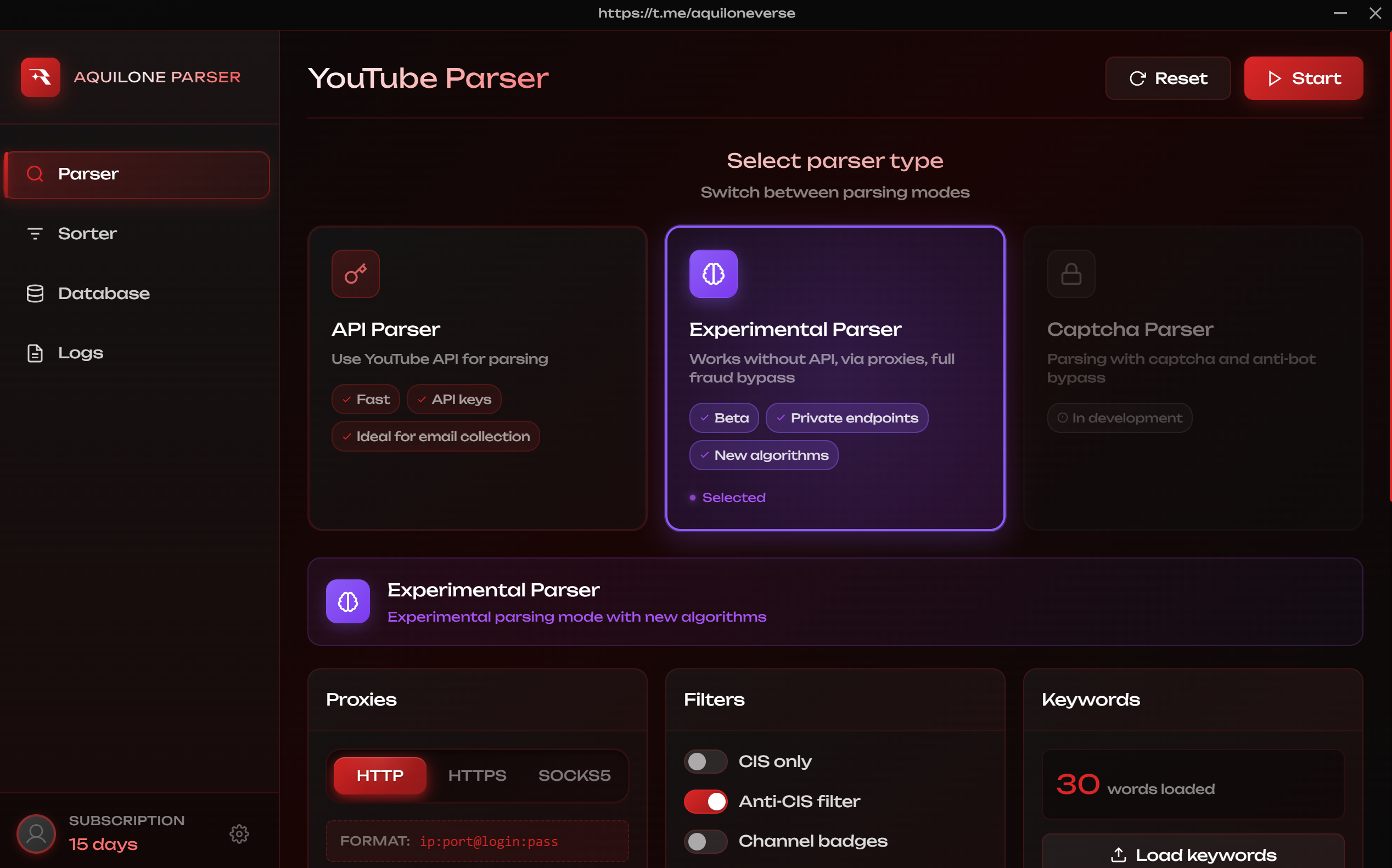 Aquilone - YouTube Parser gallery image