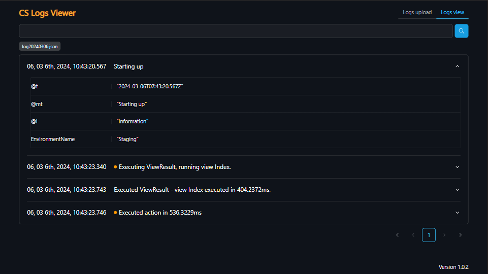 CS Logs viewer - The Web app for viewing and searching by structure logs media 3