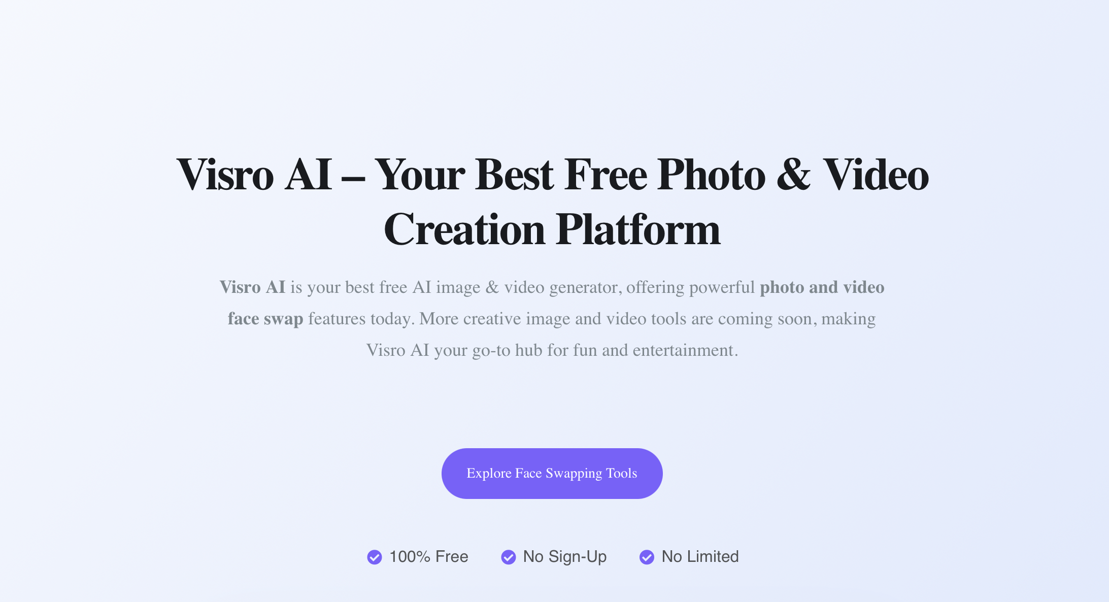 Média Échange de visage AI gratuit sur la photo et la vidéo - Échangeant instantanément n'importe quel visage avec Visro Ai en photo et vidéo 1