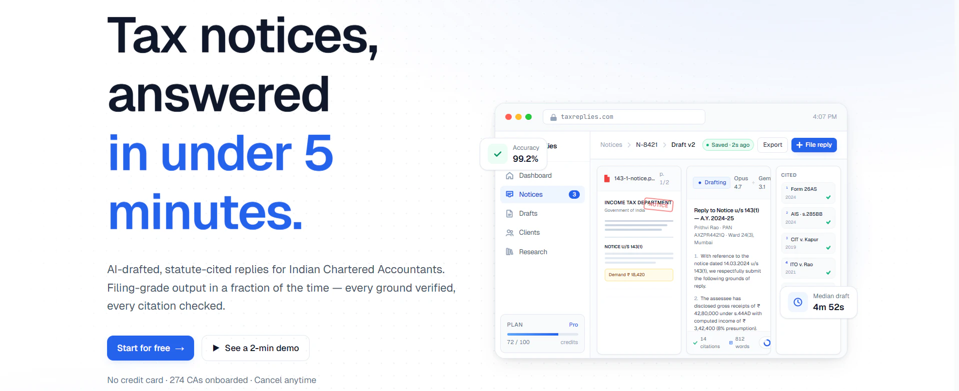 TaxReplies screenshot 1