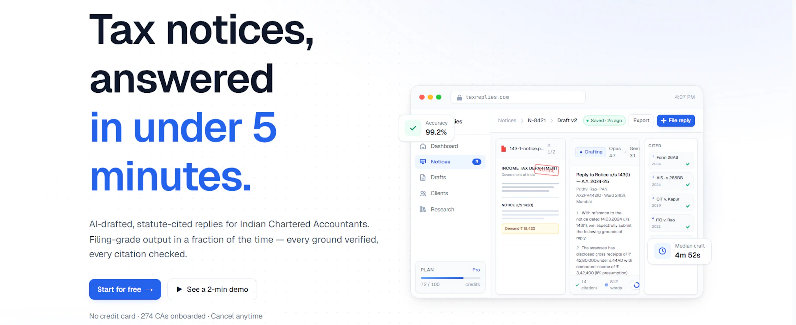 TaxReplies screenshot 1
