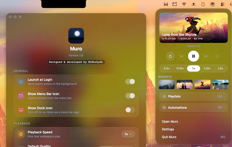 Muro : Native Live Wallpapers for macOS screenshot 7