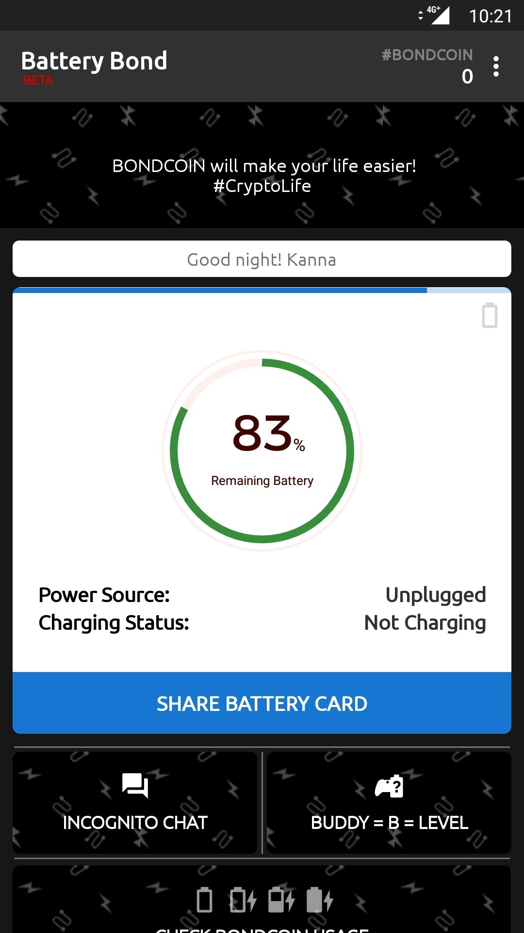 Battery Bond | Chat Incognito - BONDCOIN [BETA] gallery image