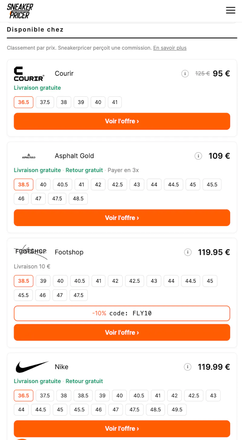 Price Comparison for Sneakers screenshot 4