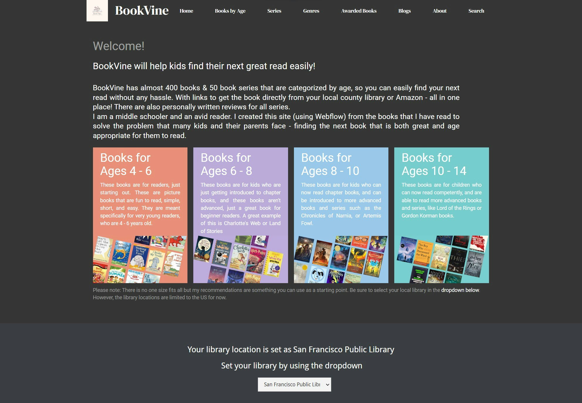 BookVine.io - 어린이와 부모가 라이브러리 링크가있는 나이에 적합한 책을 찾도록 도와줍니다. 미디어 1