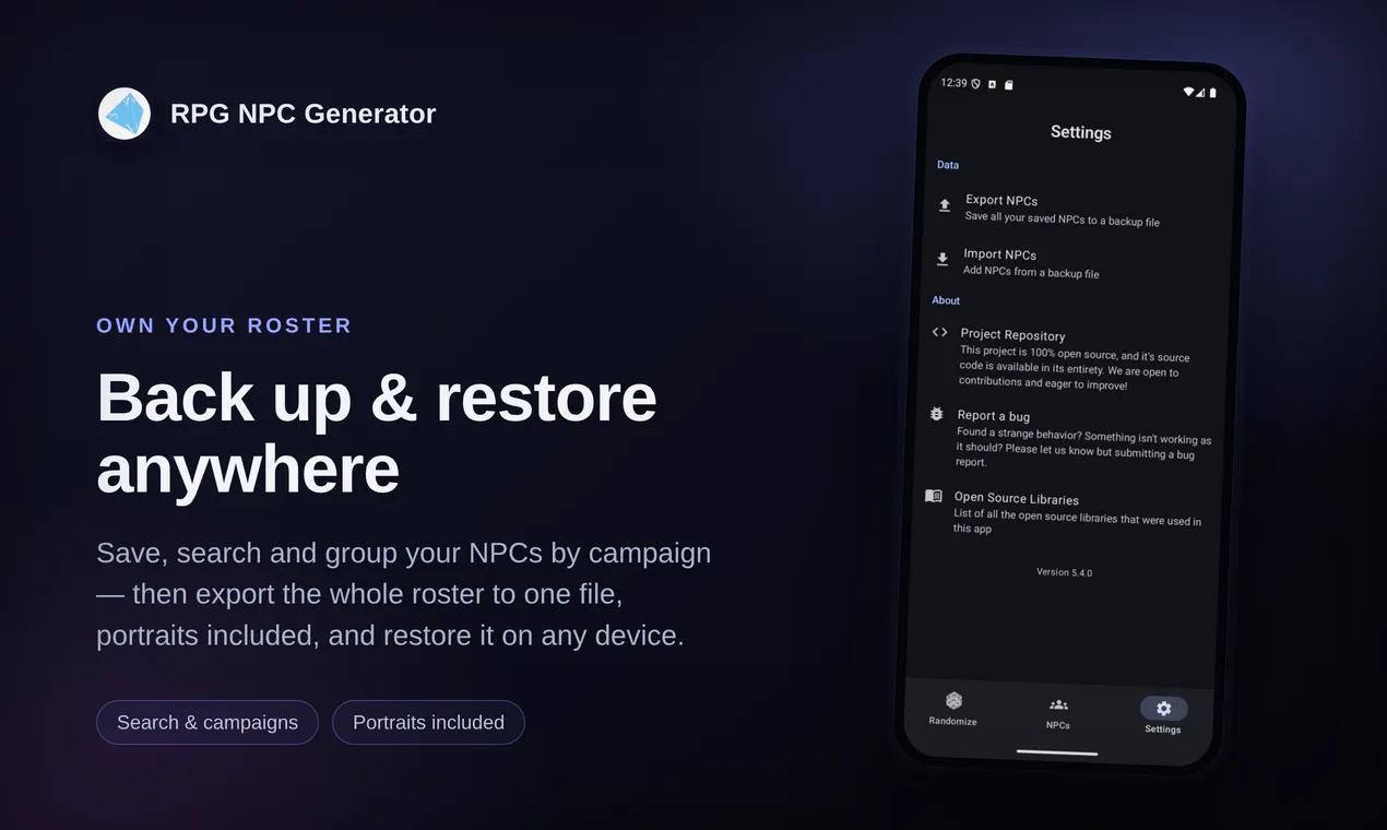 RPG NPC Generator gallery image