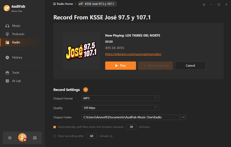 Media Audifab Music One - Tukar muzik streaming ke format mp3 biasa 3