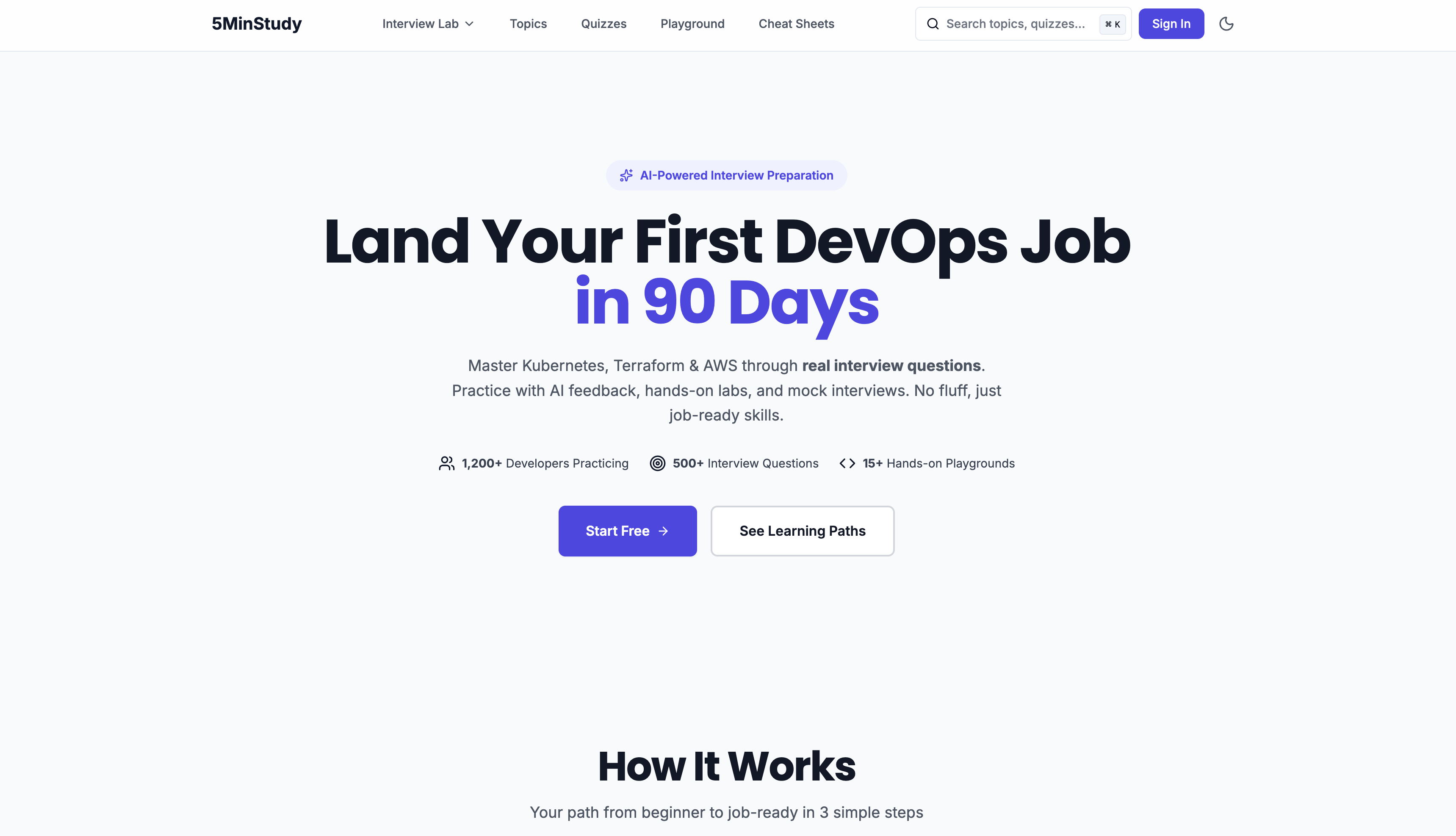 5MinStudy - Main product screenshot demonstrating key features and user interface