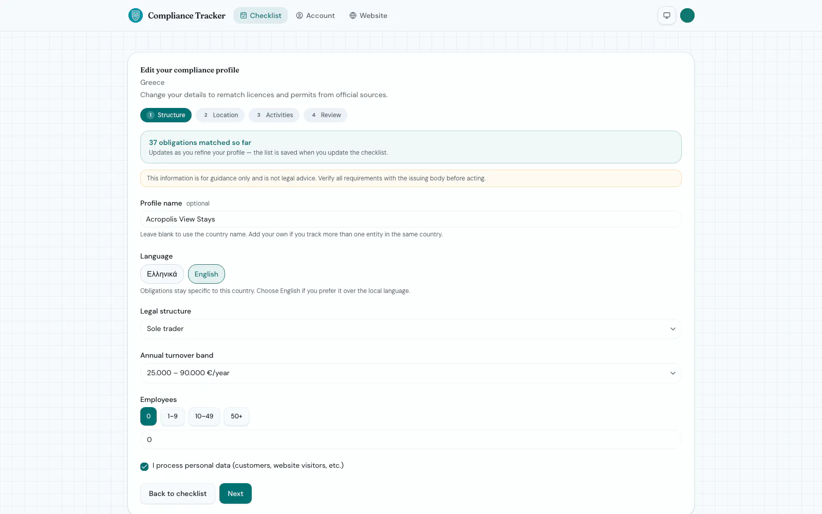 Compliance Tracker screenshot 2
