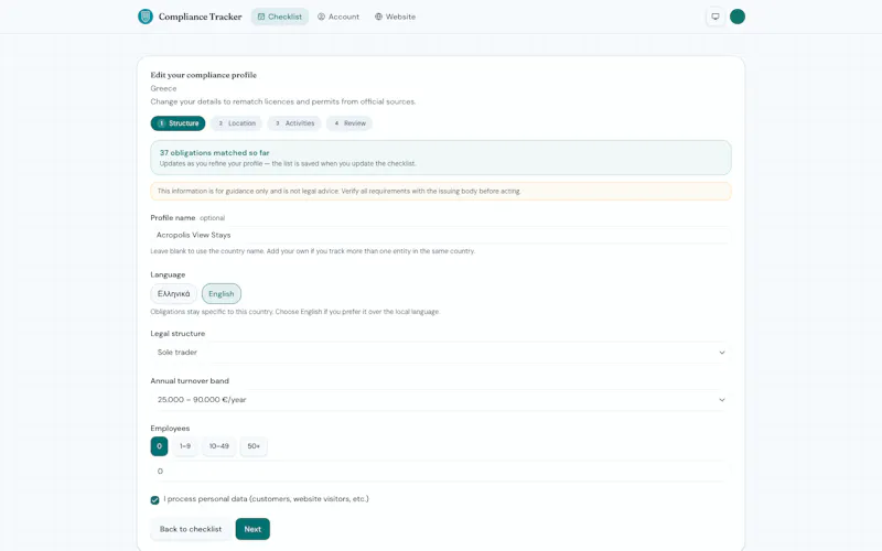 Compliance Tracker screenshot 2