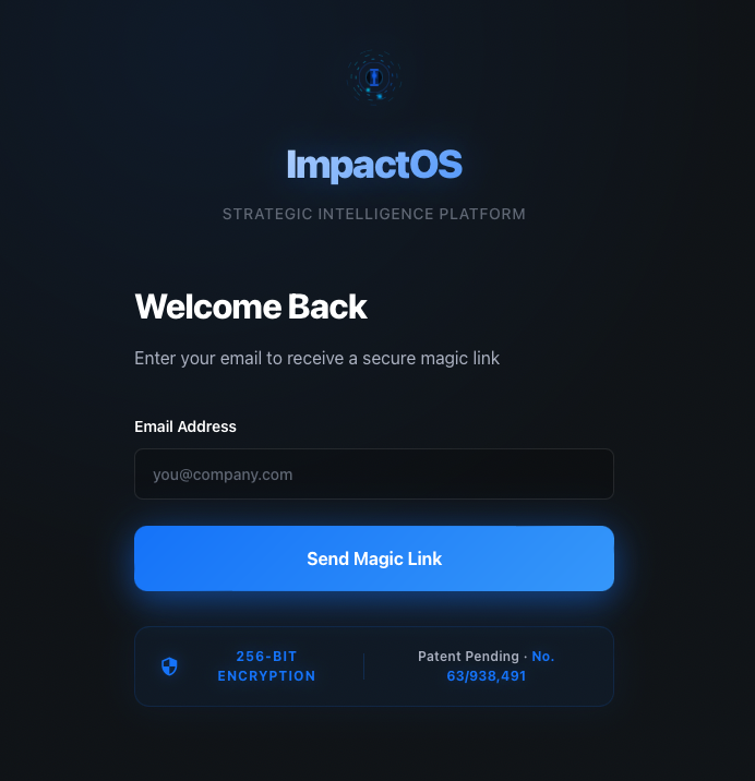 ImpactOS™ - Product Hunt launch logo and brand identity