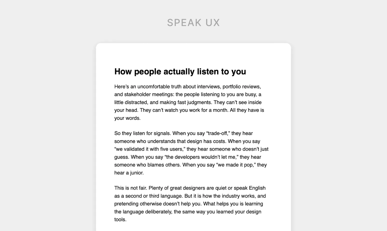 Speak UX screenshot 3
