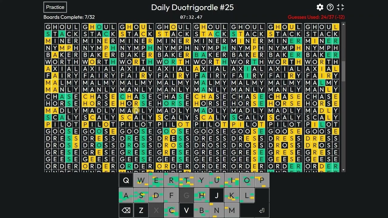 Duotrigordle Game