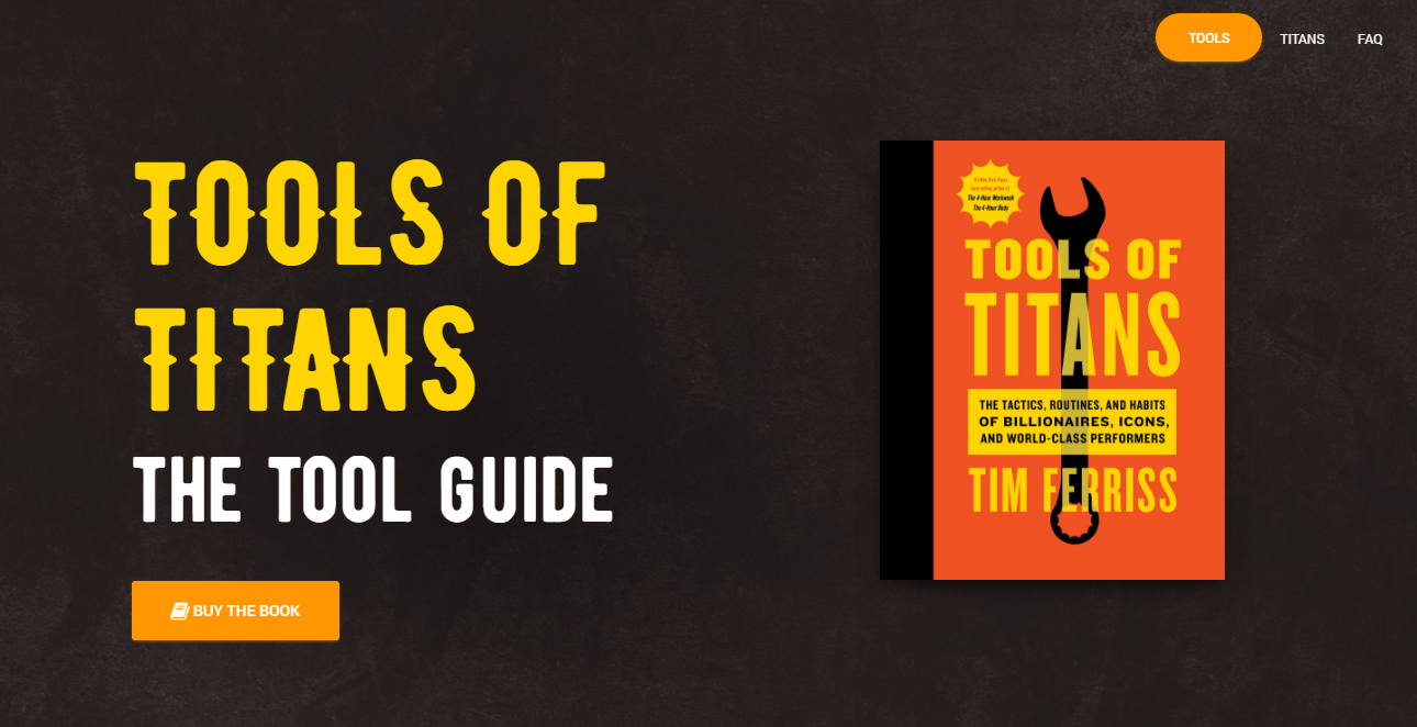 Tools Of Titans Tool Guide - Product Hunt