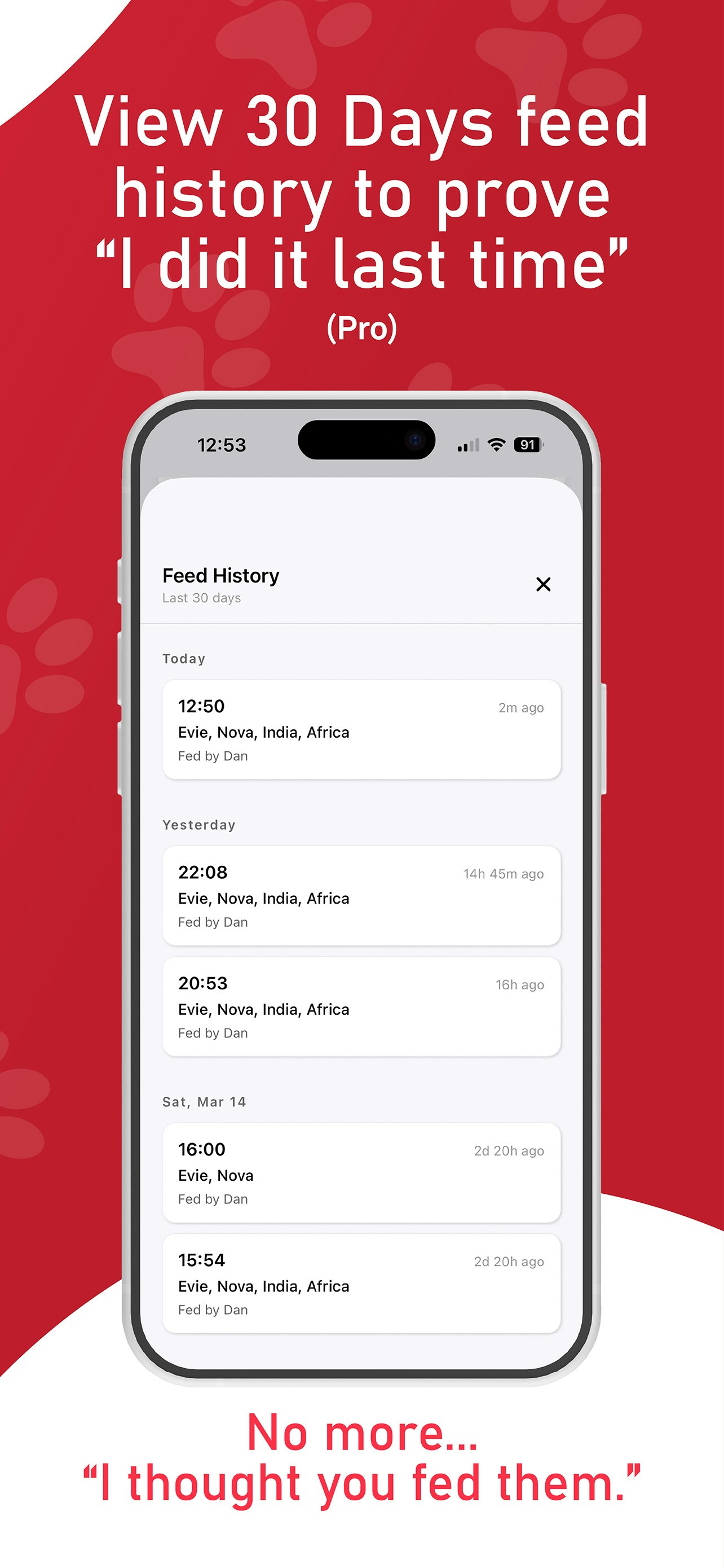 I Fed the Pet: Feed Tracker gallery image