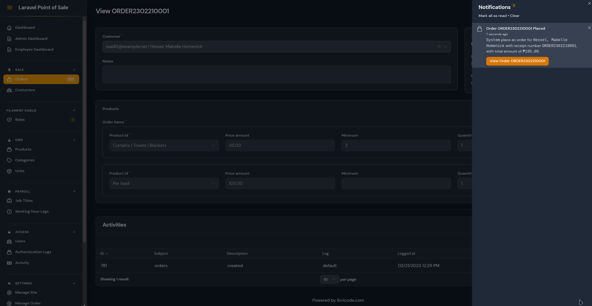 Punto di vendita del filamento di Laravel - Laravel media 3