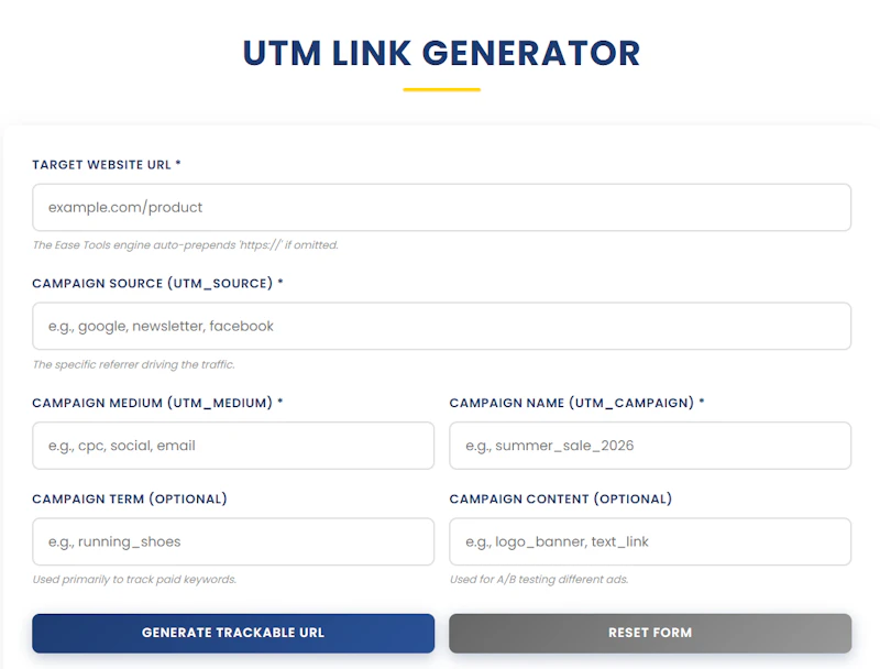 Free UTM Link Generator screenshot 1