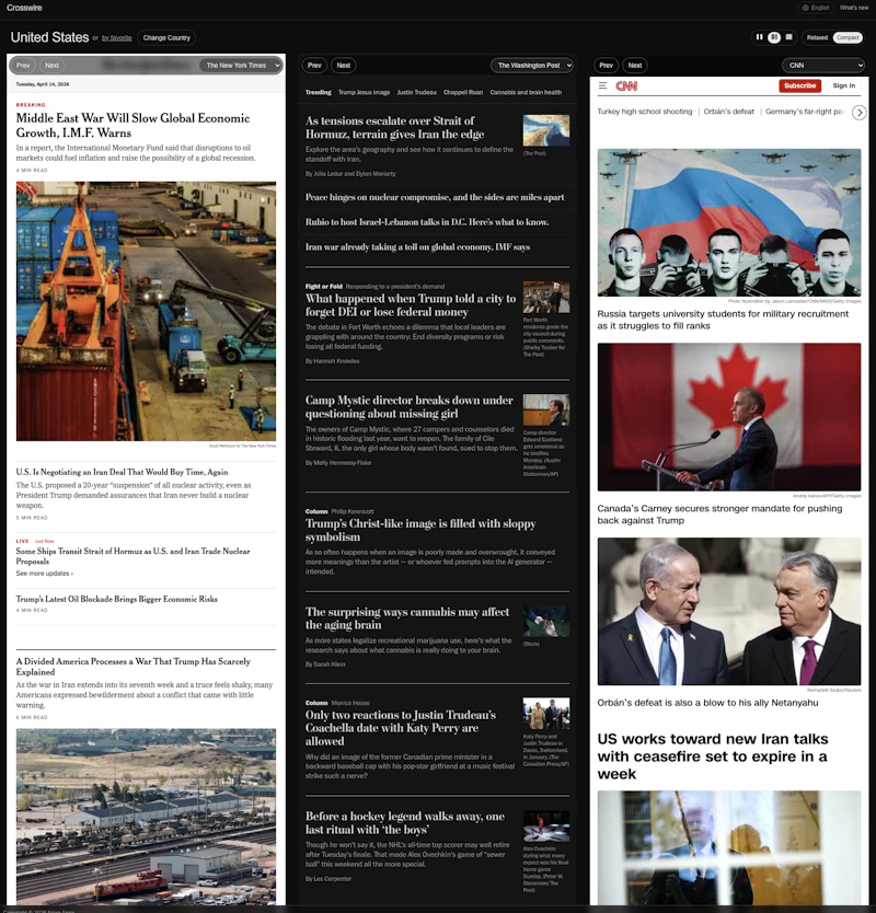 Crosswire — Compare Headlines by Country screenshot 2