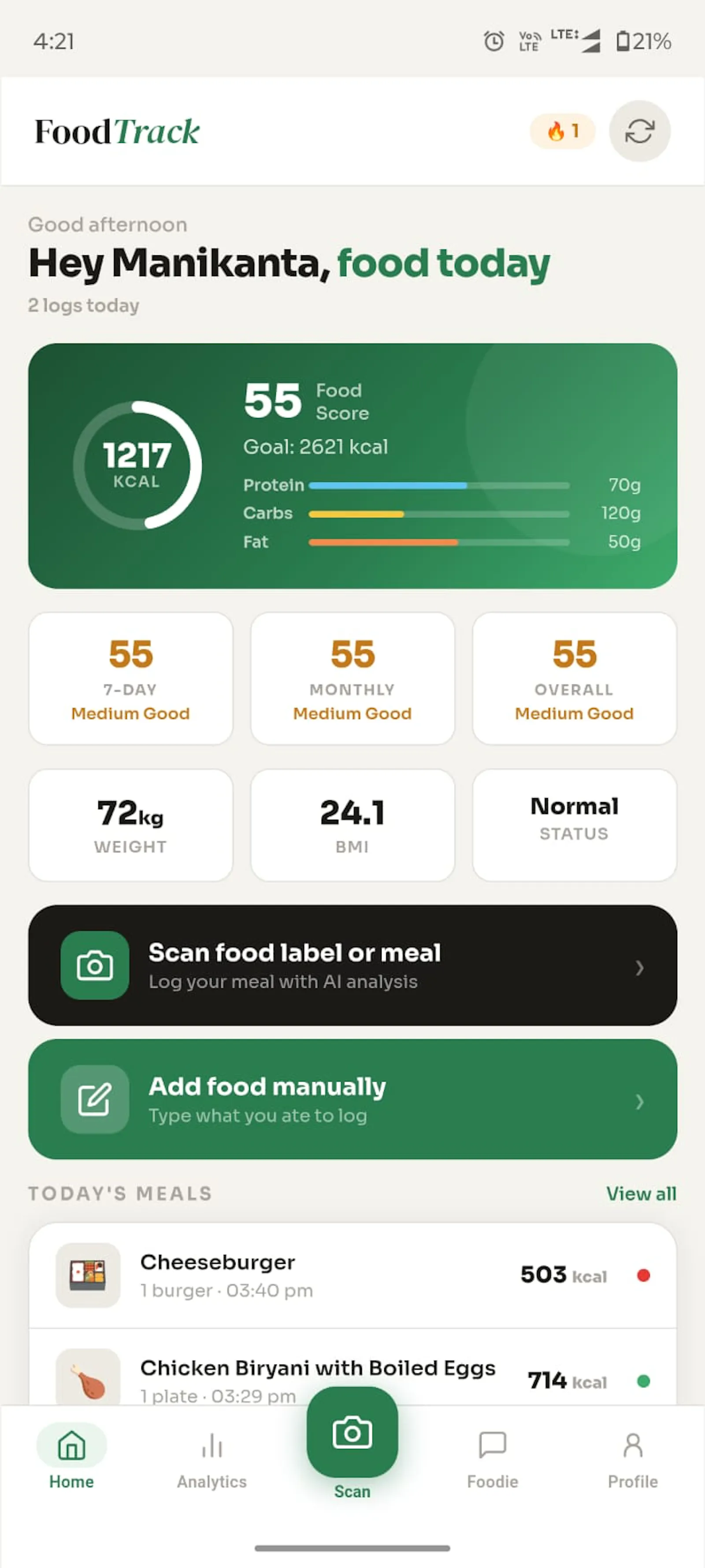 FoodTrack screenshot 5