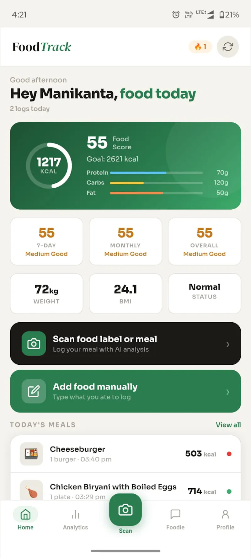 FoodTrack screenshot 5