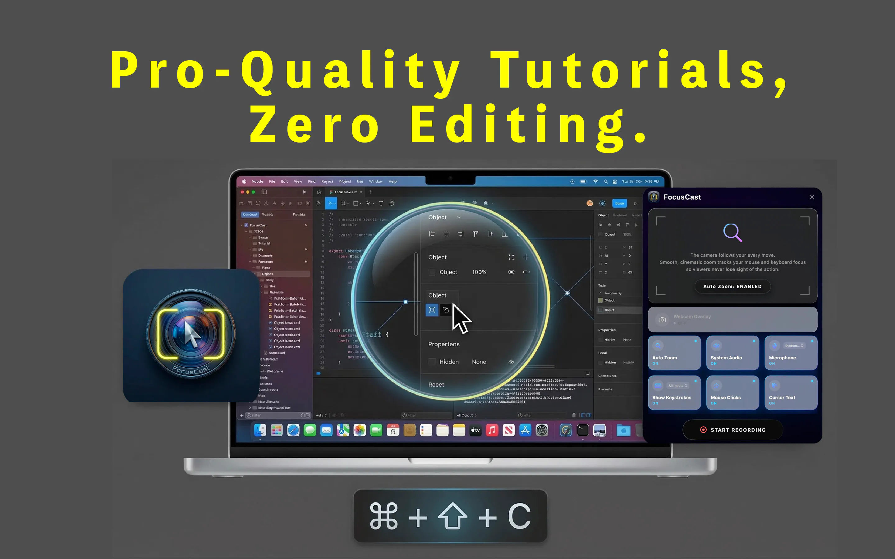 FocusCast - Auto-Zoom Screen Recording 项目横幅