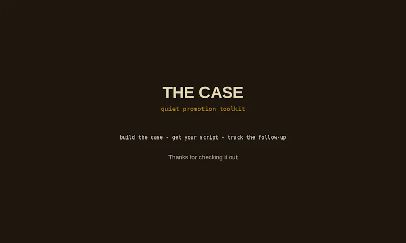 The Case — Quiet Promotion Toolkit screenshot 8