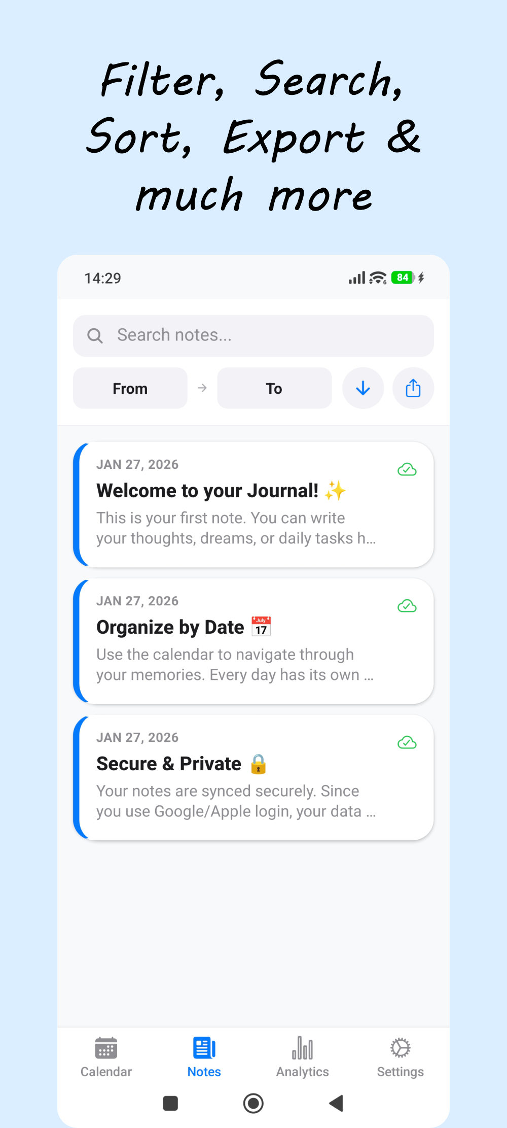 Calendar Notes: Daily Journal - Screenshot 3 showing product features and functionality
