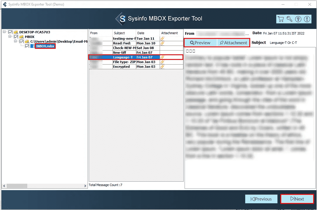 Pengeksport SYSINFO MBOX media 3