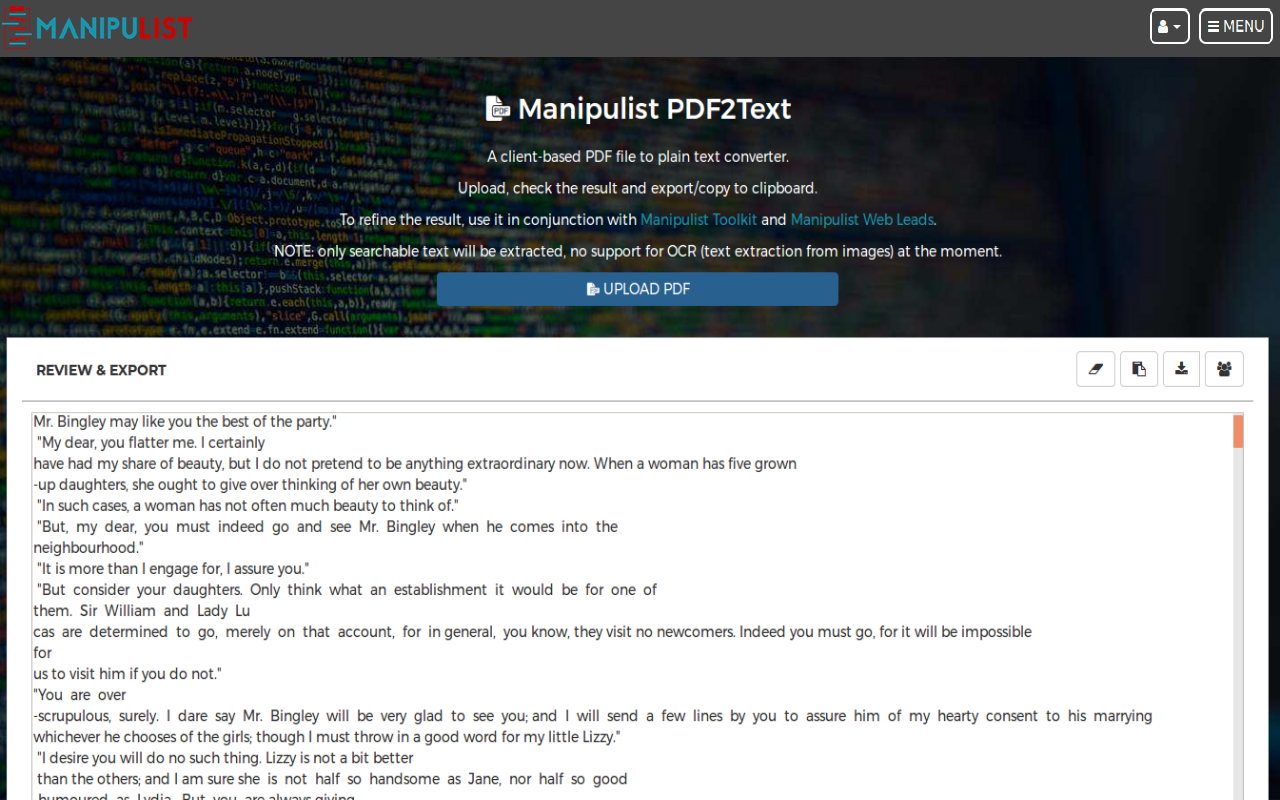Manipulist PDF2Text gallery image