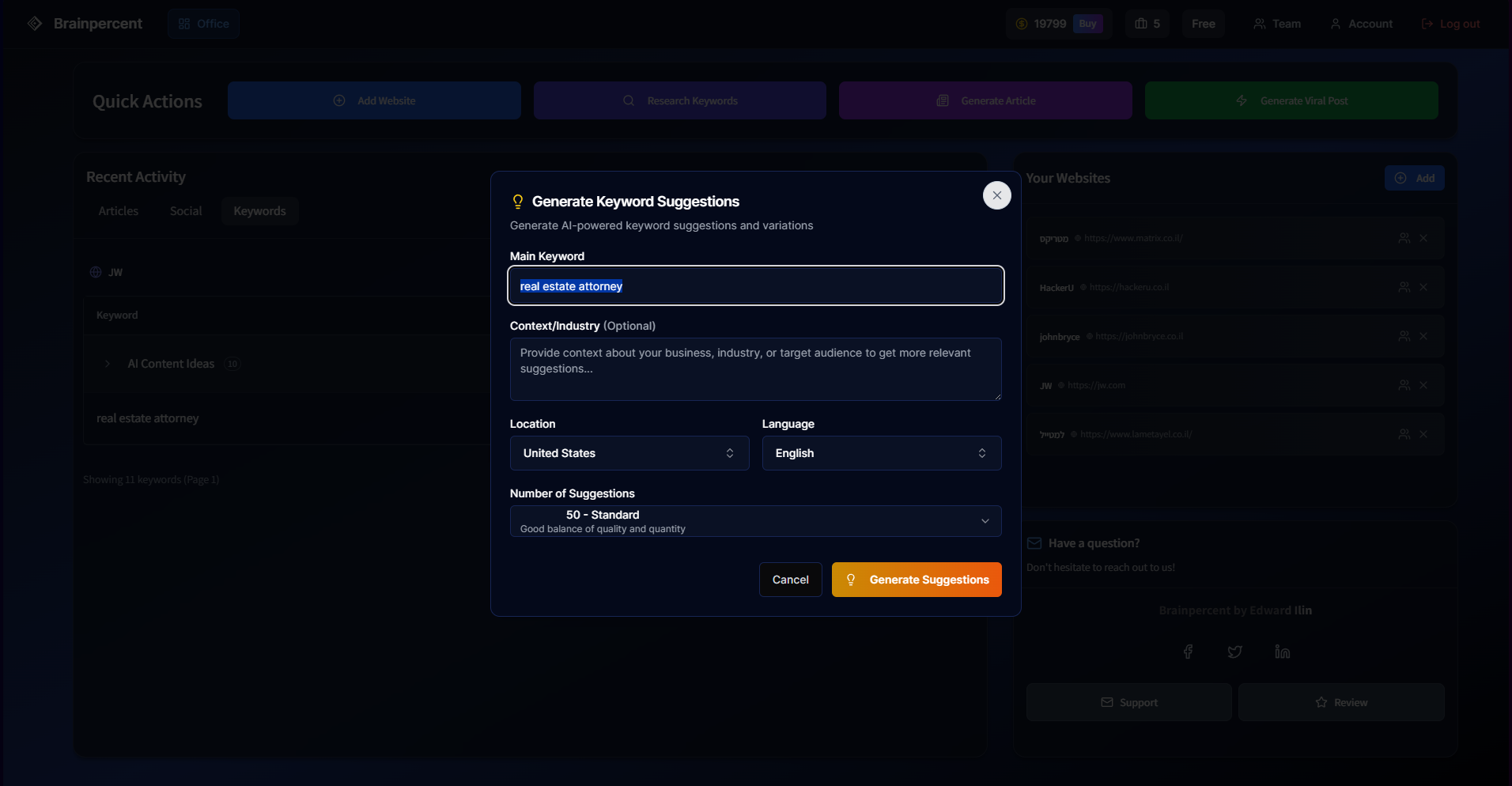 Brainpercent.app - AIと権限のソースを搭載したSEOコンテンツ[1,2,3]メディア4
