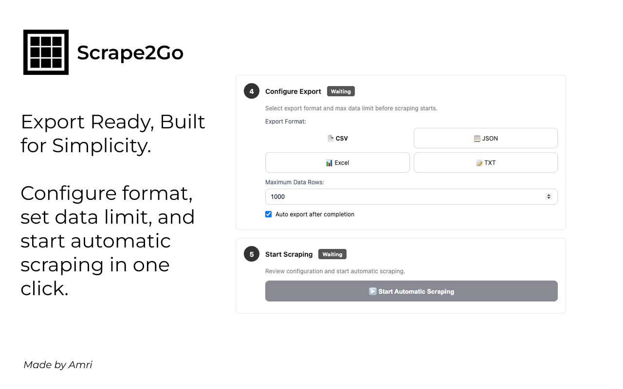 Scrape2Go gallery image