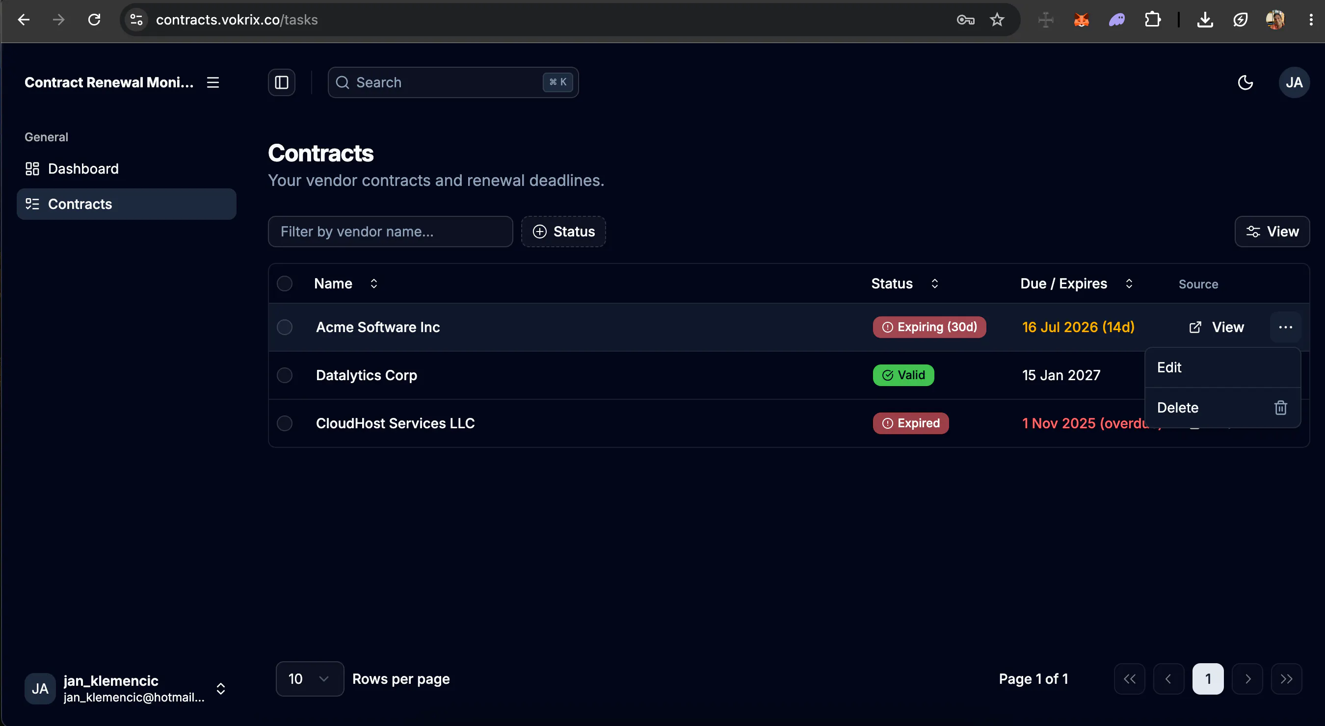 Contract Renewal Monitor gallery image